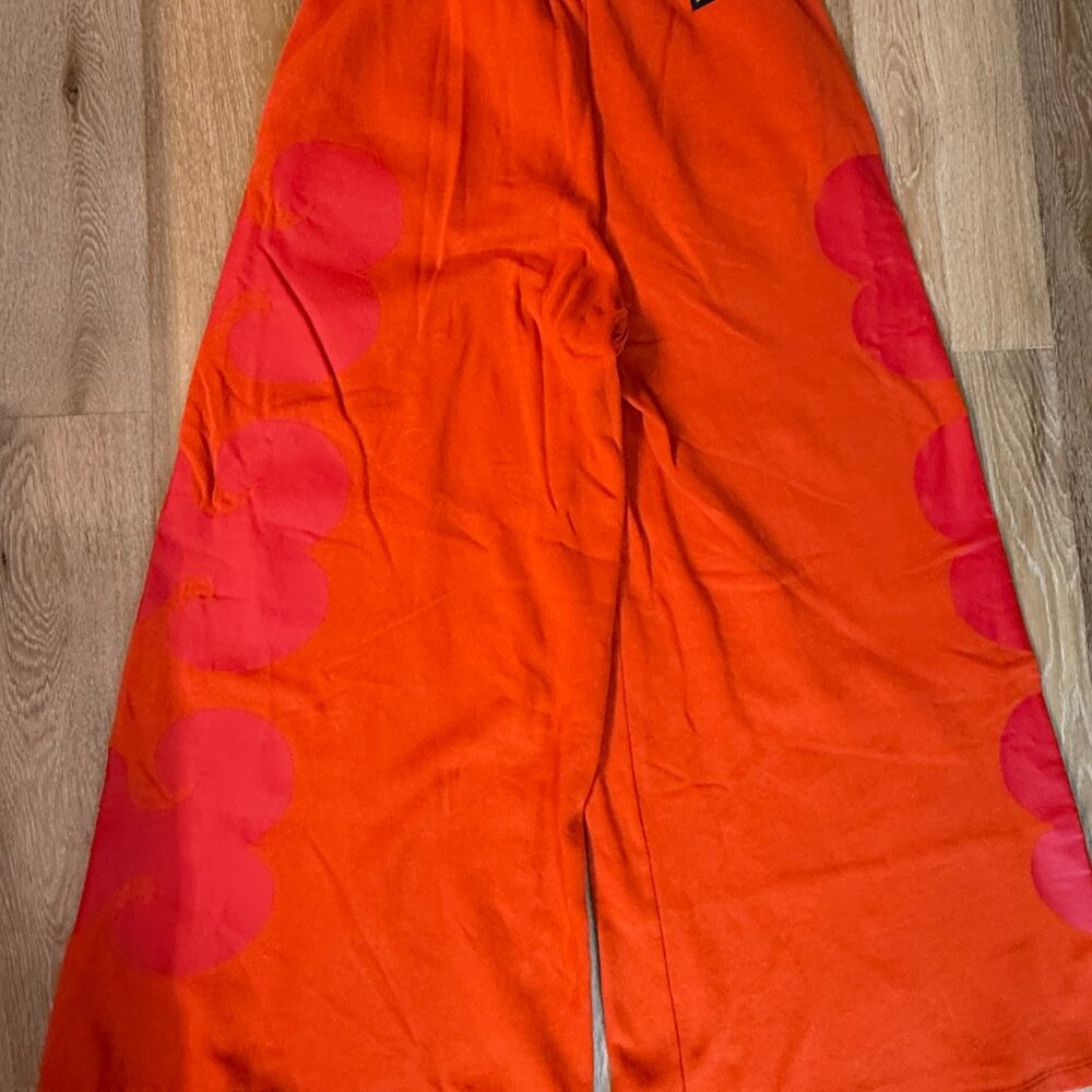 Adidas x Marimekko Collab - Wide Leg Pants Orange - Size S - Picture 7 of 8